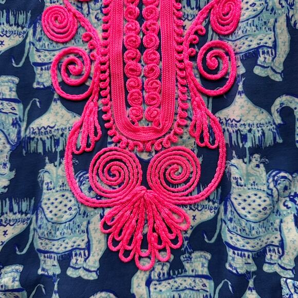 Lilly Pulitzer Size 16 Carlotta Stretch Shift Dress Joy Ride Elephant Coastal - Picture 4 of 12